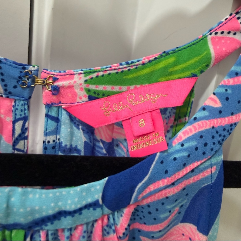 Lilly Pulitzer Pamelyn Dress Blue Grotto Beleaf in Yourself - Picture 5 of 9